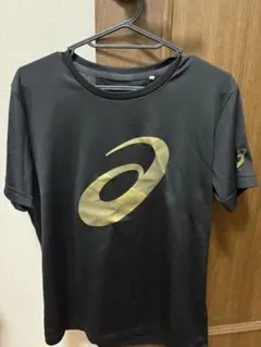 asics バレーボール用 半袖Tシャツ ブラック ゴールド