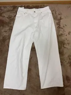 ZARA ホワイトパンツ DNWRロゴ付き サイズ34