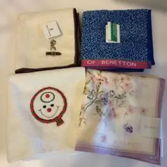 【未使用】レディース ハンカチ♡4枚組み　ニナリッチ（大判）　ベネトン　ロベルタ