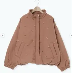 小花総刺繍中綿ジャケット サマンサモスモス オレンジ - メルカリ