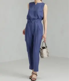 green label relaxing リネンライク テーパード パンツ 38