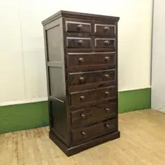 北海道民芸家具♦️最高級　北欧風　ダークブラウン収納箪笥♦️収納棚♦️補償付　送料込 北海道民芸家具♦️最高級 北欧風 ダークブラウン収納箪笥