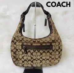 COACHショルダーバッグシグネチャー茶系中古美品