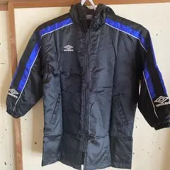 UMBRO フード付きベンチコート 黒/青
