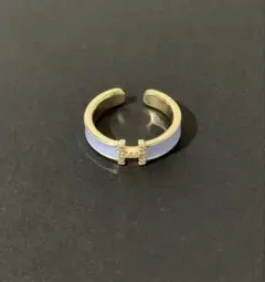 CZダイヤ　Hデザインリング　新品