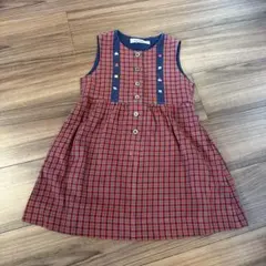 familiar ジャンバースカート 110cm 赤チェック