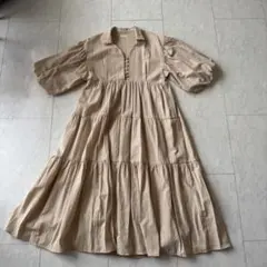 ollun シアーチェックバックリボンワンピース　　　アイボリー S きりまる きりまる ollun シアーチェックバックリボンワンピース オルン Sサイズ