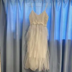 ホワイト キャミワンピース ロング丈