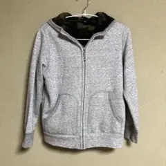 UNIQLO パーカー グレー×ボア迷彩柄 150