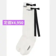 【LILY BROWN×Hearts2Hearts】リボンロゴハイソックス　新品のサムネイル