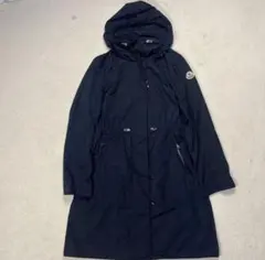 美品 モンクレール マラカイト ナイロン ロングコート 2way フード付 S