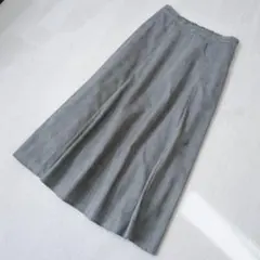 フレアスカート ロング丈 グランチェック柄 シンプル オフィス カジュアル F