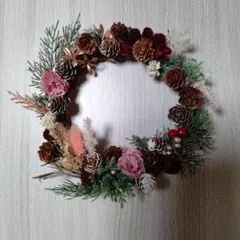 クリスマスリース 松ぼっくり ドライフラワー