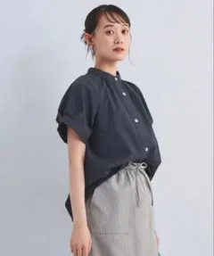 スタンドネック 2WAY ブラウス　green label relaxing