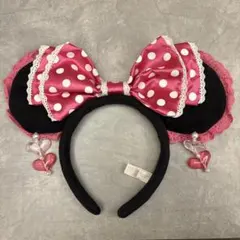 ミニーマウス カチューシャ ハートチャーム付き