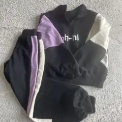 スウェットセットアップ 140cm~ 黒 紫