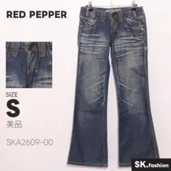 美品 RED PEPPER パンツ フレア　デニム　ヒゲ加工　ヴィンテージ感のサムネイル