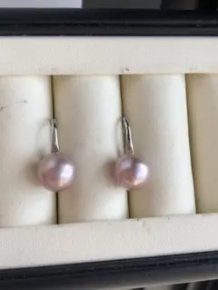 淡水バロックパールピアス　ハンドメイド品