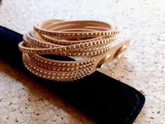 【美品】Swarovski ブレスレット ベージュ×ゴールド