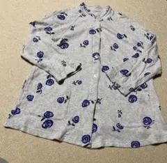 花柄 パジャマ トップス グレー　L