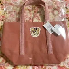 フェイラー　オールドテディ　ワッペントートバッグ　ピンク　小　新品