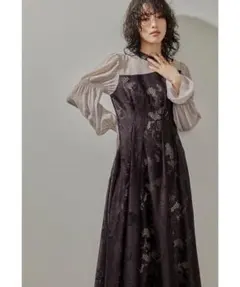 美品 niana ニアナ ANDRESD アシンメトリータックドレス M 結婚式