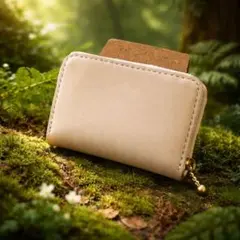 本革　ミニラウンドファスナーウォレット　財布