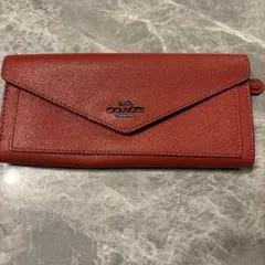 COACH エンベロープ 長財布 レッド