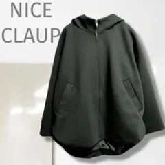 k1【ナイスクラップ】コート/コクーン パーカー ジャケット 黒 ゆったり 柔