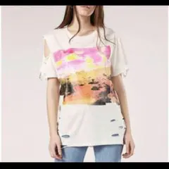 DIESEL ダメージ加工 グラフィック Tシャツ S