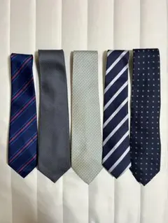 ネクタイ ブルー系5本セット ストライプ ドット