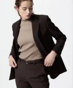 《UNIQLO》 リブハイネックＴ　size M