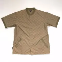 VANS バンズ　半袖 コーチジャケット　シャツ　格子柄　ブラウン　スケーター