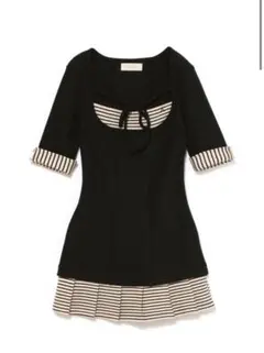 andmary Jozy ribbon flare mini dress - メルカリ