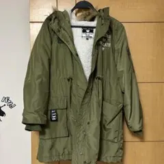 ピンクラテ モッズコート ロングコート カーキ フード ファー 付き 150cm