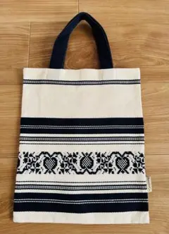 こぎん刺し HEVES FOLKART 手提げ バック ネイビー B5対応のサムネイル