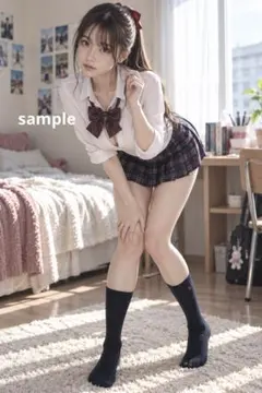 AI美女 A4ポスター 制服コスプレ 1枚