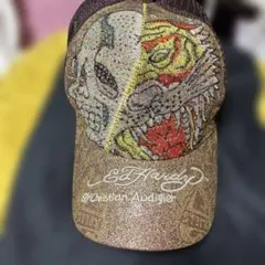 最終価格Ed Hardy スカル　タイガー刺繍キャップ ゴールド　美品