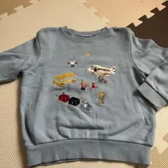 familiar 刺繍トレーナー ライトブルー　100