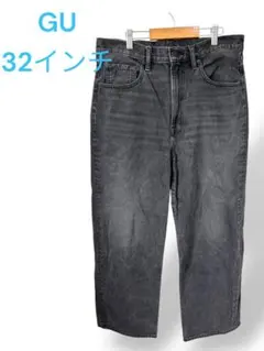 GU グレー デニムパンツ 32インチ
