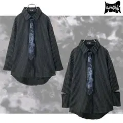 NieR 防寒×秋冬用 袖ZIP OVERSIZE STRIPE SHIRTのサムネイル