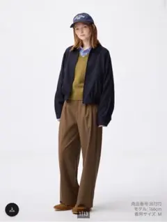 新品タグ付チノバレルレッグタックパンツ(丈標準70.0～74.0cm)ベージュM