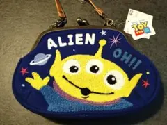 新品未使用　トイ・ストーリー　リトルグリーンメン刺繍がま口ショルダーバッグ