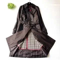 美品✨アクアスキュータム　トレンチコート　ライナー　ベルト　ダークブラウン