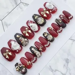 2571.（全サイズ現品販売）フラッシュ♡クリスマスネイルチップ