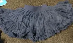 【美品】ダークブルー フリル付きスカート 3歳