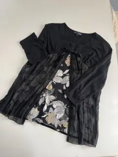 新品❣️[TRINIDAD&TOBAGO] 花柄インナー付き7分袖チュニック