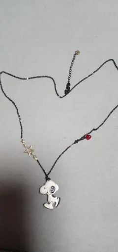 スヌーピー ネックレス 星型チャーム付き