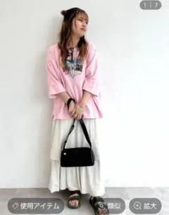 niko and…　スーベニアワイド Tシャツ　ピンク