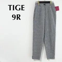 新品タグ付き パンツ スラックス テーパード ギンガムチェック スリット 黒 白